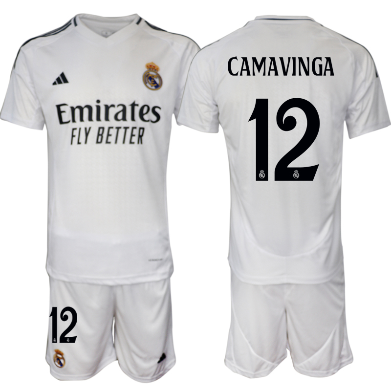 Men's Real Madrid home 12# CAMAVINGA 2024-25 Suit Soccer Jerseys