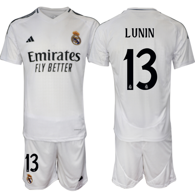 Men's Real Madrid home 13# LUNIN 2024-25 Suit Soccer Jerseys