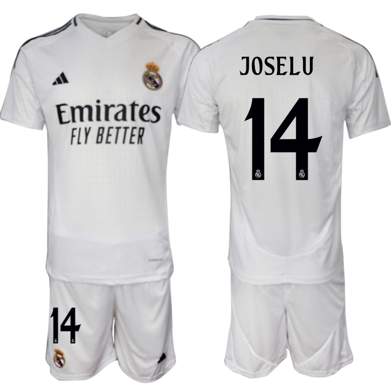 Men's Real Madrid home 14# JOSELU 2024-25 Suit Soccer Jerseys