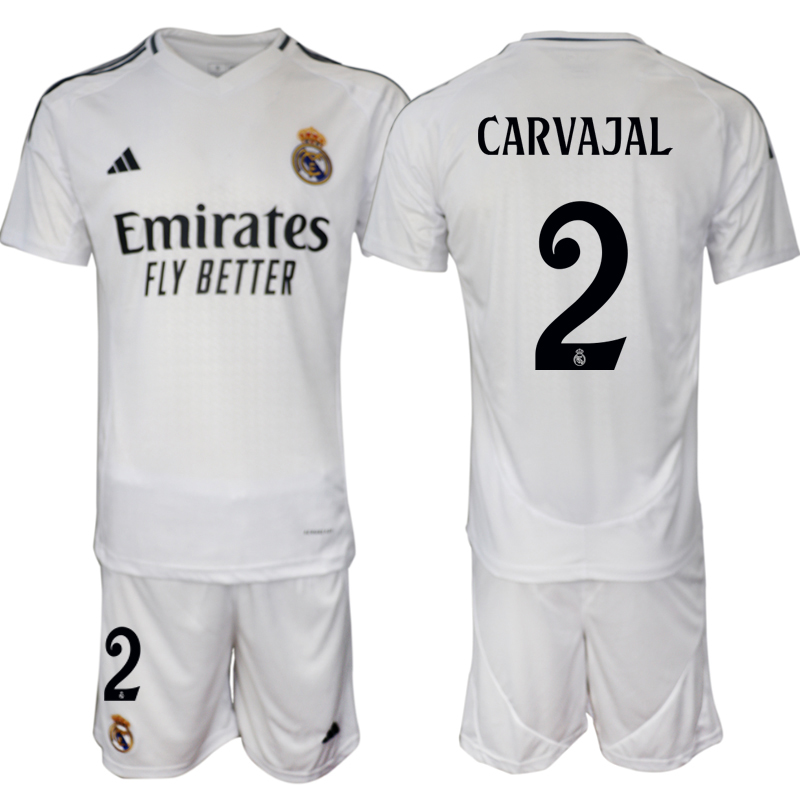 Men's Real Madrid home 2# CARVAJAL 2024-25 Suit Soccer Jerseys