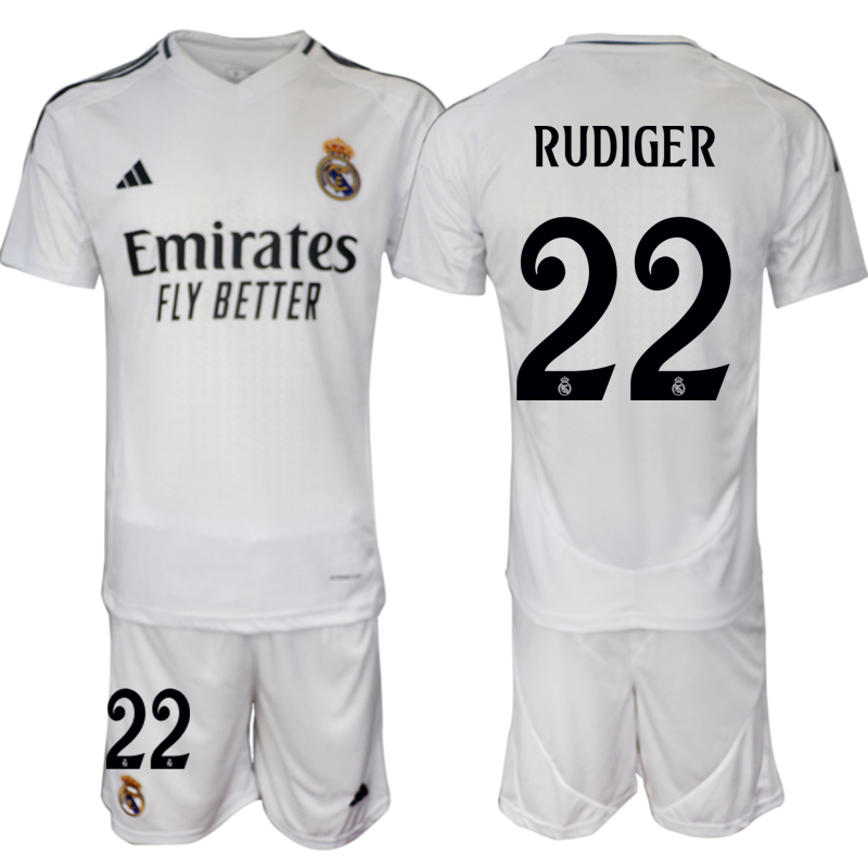 Men's Real Madrid home 22# RUDIGER 2024-25 Suit Soccer Jerseys