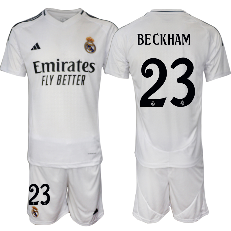 Men's Real Madrid home 23# BECKHAM 2024-25 Suit Soccer Jerseys