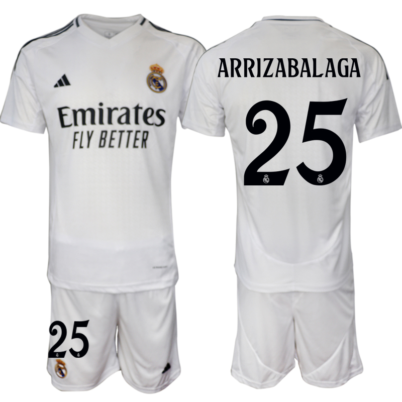 Men's Real Madrid home 25# ARRIZABALAGA 2024-25 Suit Soccer Jerseys