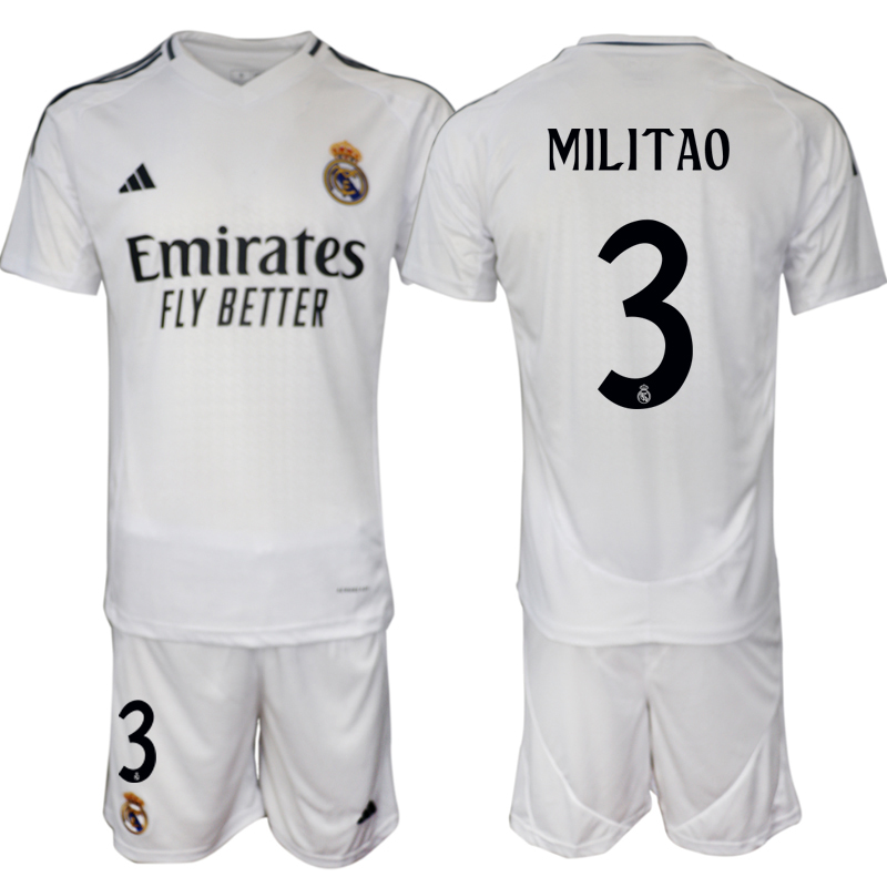 Men's Real Madrid home 3# MILITAO 2024-25 Suit Soccer Jerseys