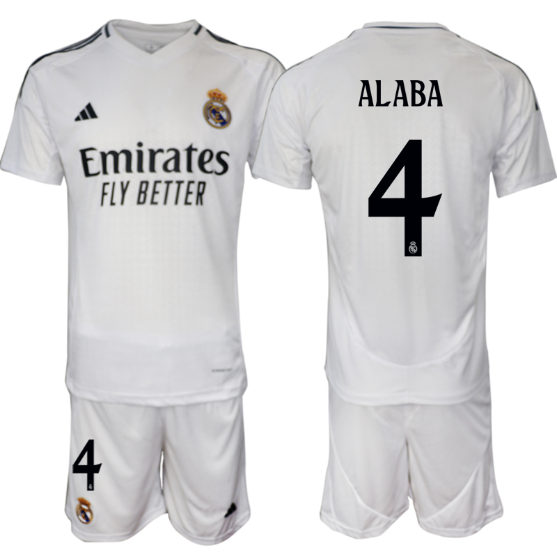 Men's Real Madrid home 4# ALABA 2024-25 Suit Soccer Jerseys