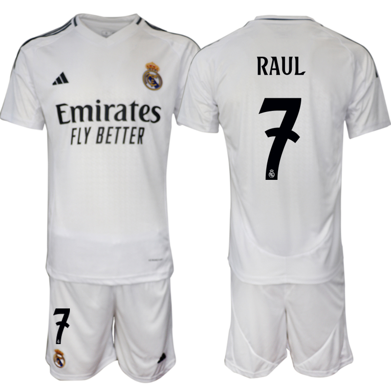 Men's Real Madrid home 7# RAUL 2024-25 Suit Soccer Jerseys