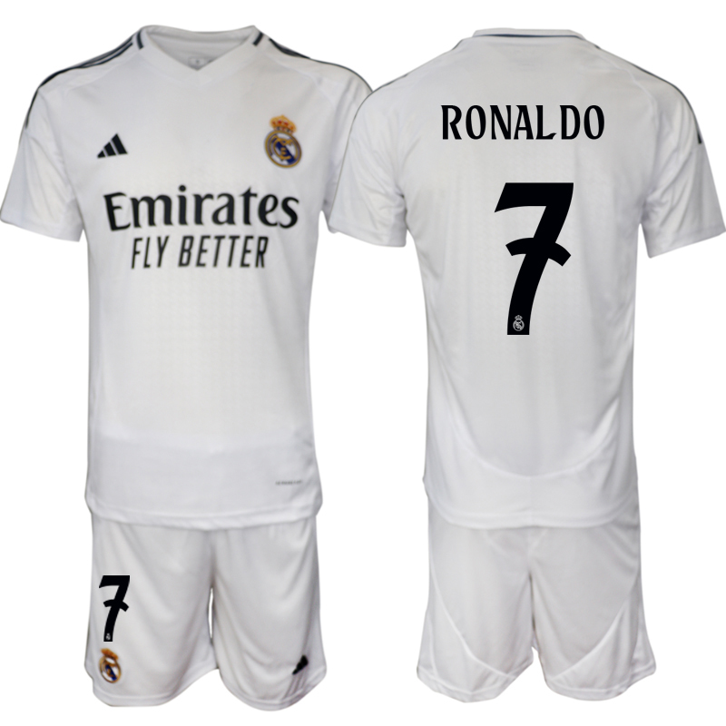 Men's Real Madrid home 7# RONALDO 2024-25 Suit Soccer Jerseys