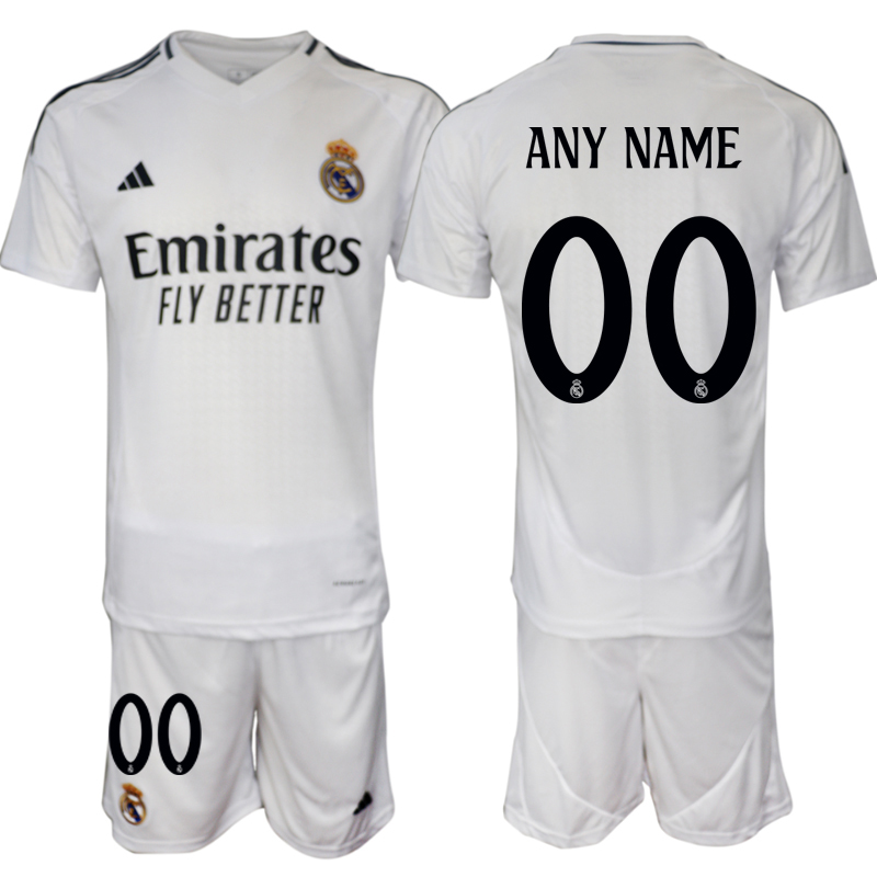 Men's Real Madrid home any name 2024-25 Suit Soccer Jerseys