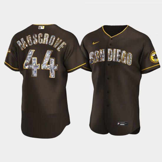 Men's San Diego Padres #44 Joe Musgrove Diamond Edition Brown Jersey