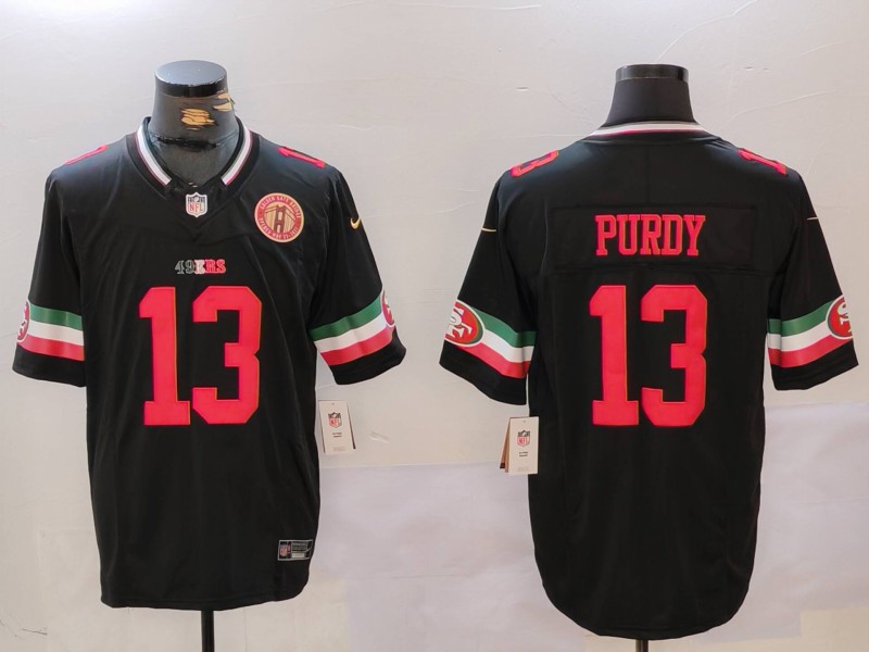 Men's San Francisco 49ers #13 Brock Purdy Black F.U.S.E. Mexico With Gate Bridge Patch Vapor Limited Stitched Football Jersey