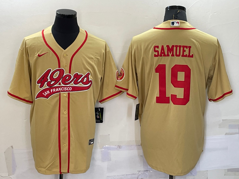 Men's San Francisco 49ers #19 Deebo Samuel Gold Stitched Cool Base Nike Baseball Jersey