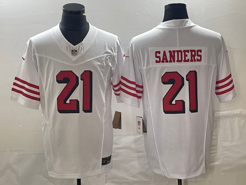 Men's San Francisco 49ers #21 Deion Sanders White 2023 FUSE Color Rush Vapor Untouchable Limited Jersey