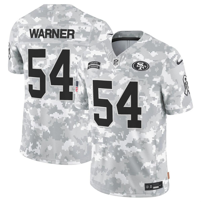 Men's San Francisco 49ers #54 Fred Warner 2024 F.U.S.E Arctic Camo Salute To Service Limited Stitched Football Jersey