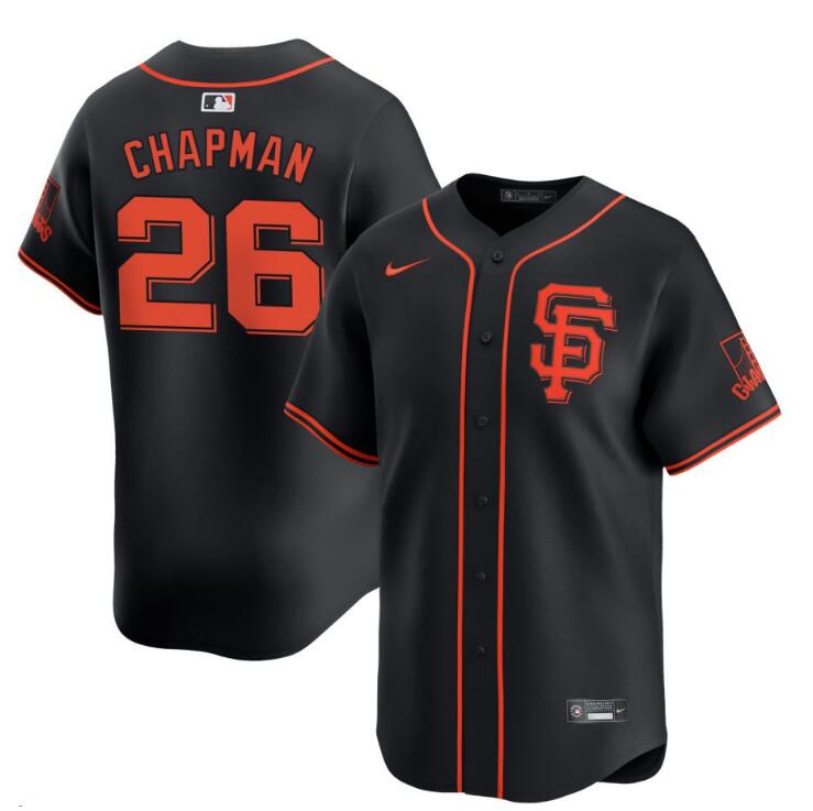 Men's San Francisco Giants #26 Matt Chapman Nike Alternate Limited Black Stitched Jerseys