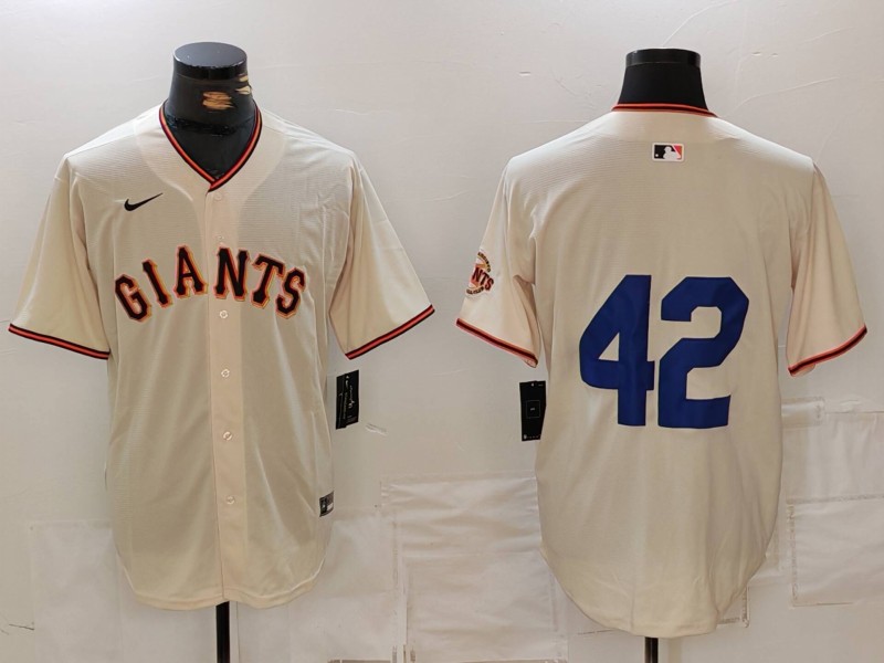 Men's San Francisco Giants #42 Jackie Robinson Cream Limited Stitched Cool Base Jersey