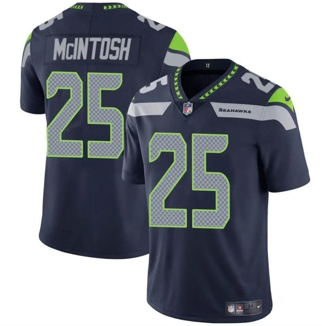 Men's Seattle Seahawks #25 Kenny McIntosh Navy Vapor Limited Football Stitched Jersey