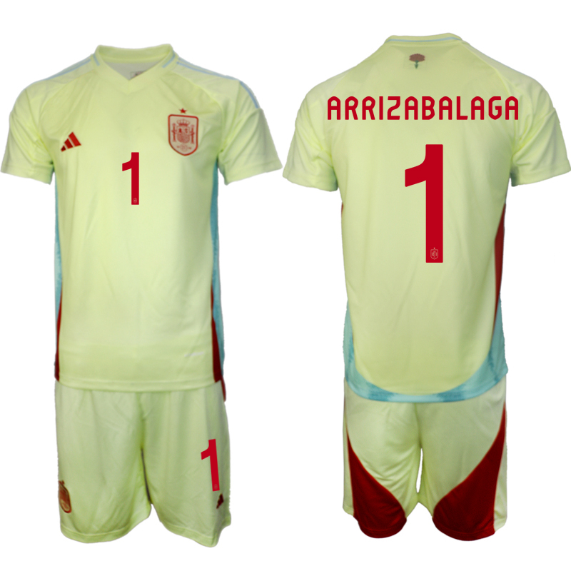 Men's Spain away 1# ARRIZABALAGA 2024-25 Suit Soccer Jerseys