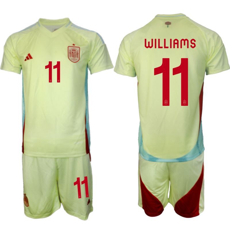 Men's Spain away 11# WILLIAMS 2024-25 Suit Soccer Jerseys