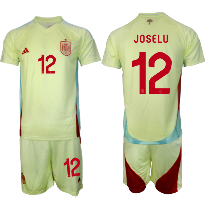 Men's Spain away 12# JOSELU 2024-25 Suit Soccer Jerseys