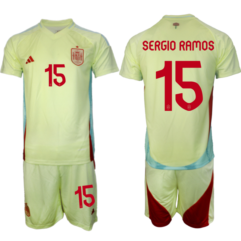 Men's Spain away 15# SERGIO RAMOS 2024-25 Suit Soccer Jerseys