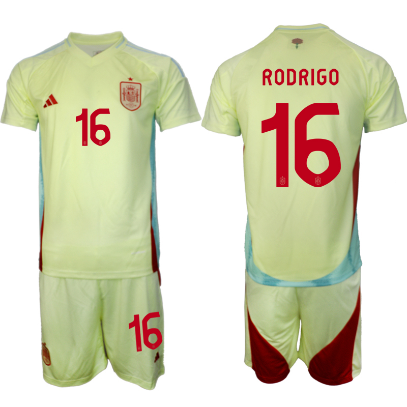 Men's Spain away 16# RODRIGO 2024-25 Suit Soccer Jerseys