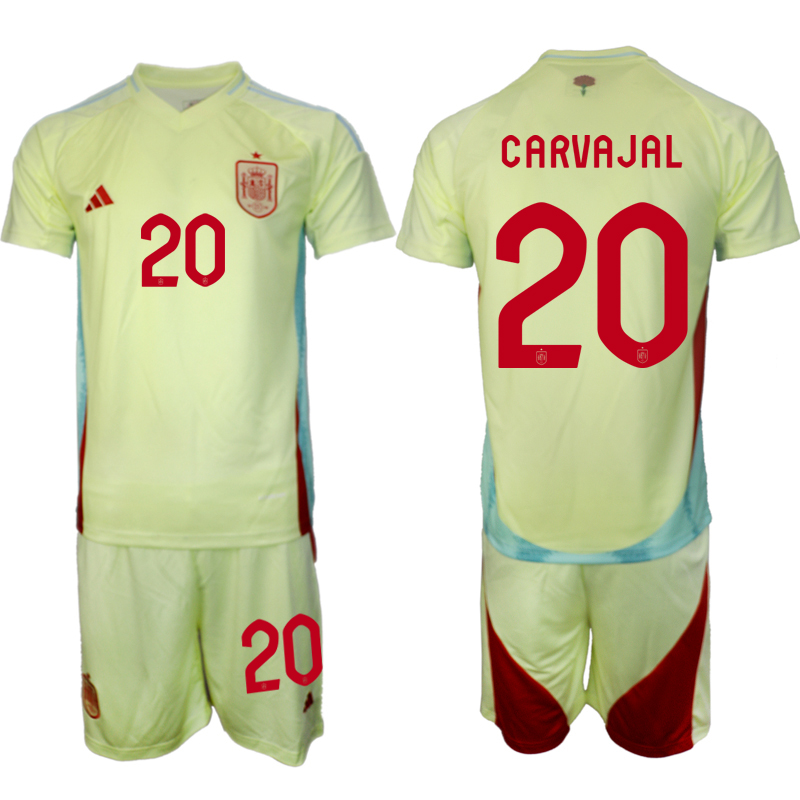 Men's Spain away 20# CARVAJAL 2024-25 Suit Soccer Jerseys