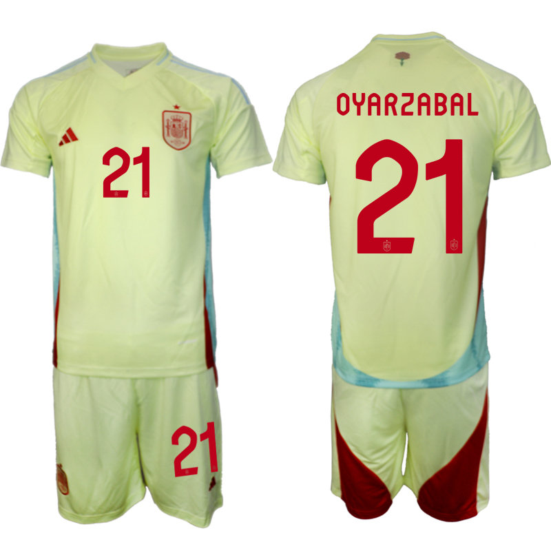 Men's Spain away 21# OYARZABAL 2024-25 Suit Soccer Jerseys