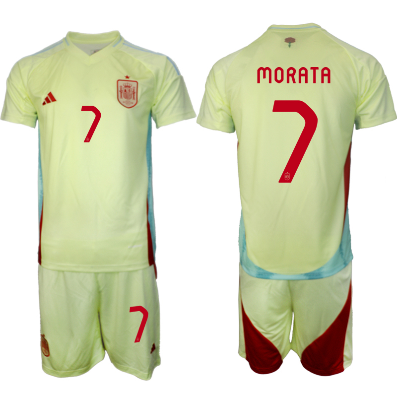 Men's Spain away 7# MORATA 2024-25 Suit Soccer Jerseys