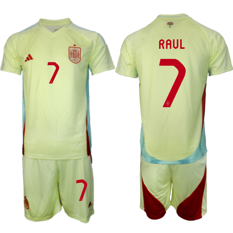 Men's Spain away 7# RAUL 2024-25 Suit Soccer Jerseys