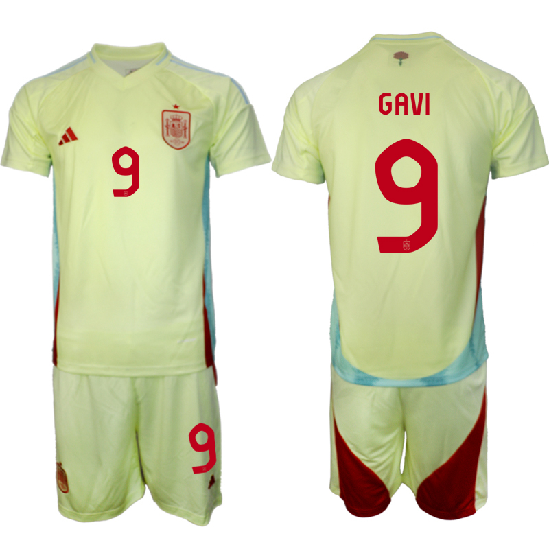 Men's Spain away 9# GAVI 2024-25 Suit Soccer Jerseys