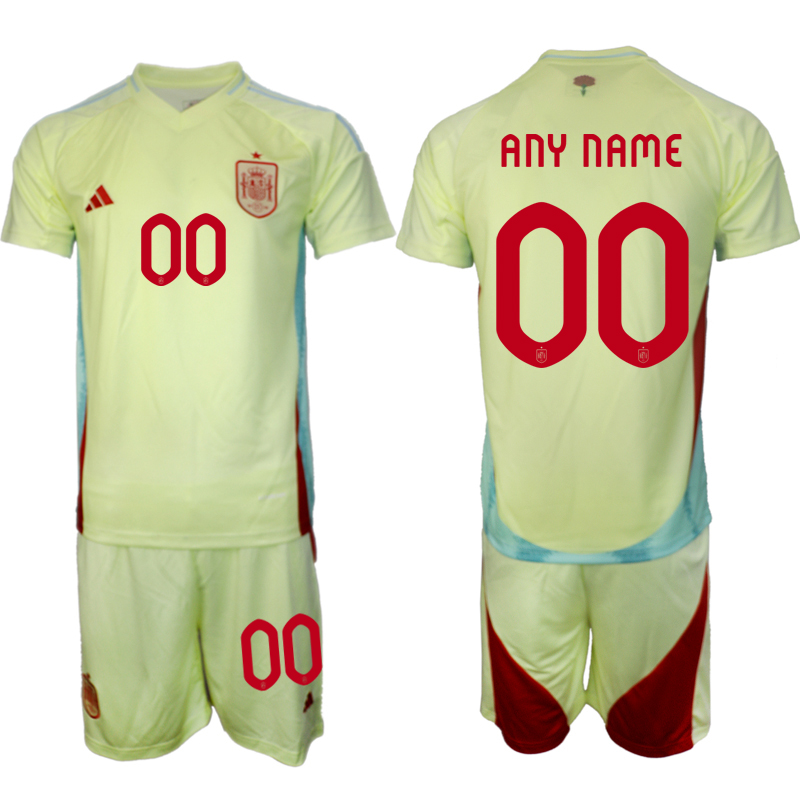 Men's Spain away any name 2024-25 Suit Soccer Jerseys