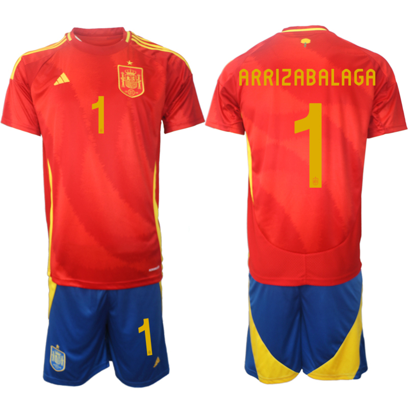 Men's Spain home 1# ARRIZABALAGA 2024-25 Suit Soccer Jerseys