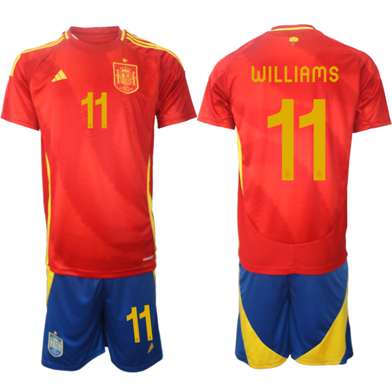 Men's Spain home 11# WILLIAMS 2024-25 Suit Soccer Jerseys