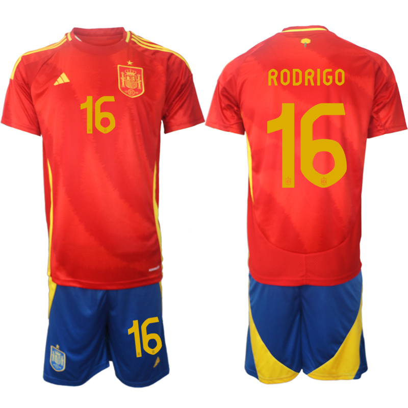 Men's Spain home 16# RODRIGO 2024-25 Suit Soccer Jerseys