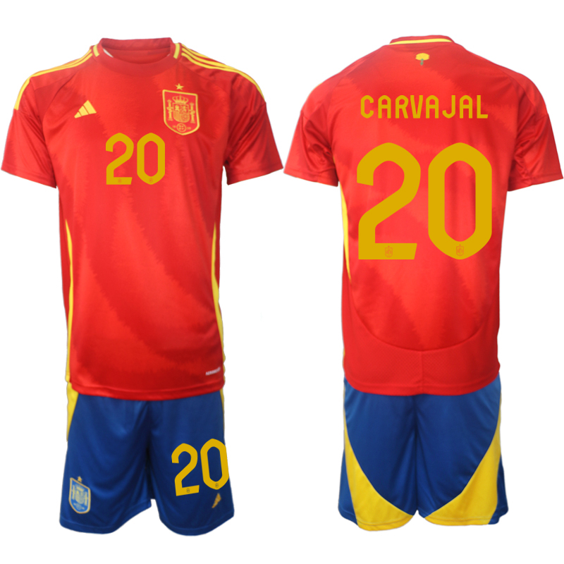 Men's Spain home 20# CARVAJAL 2024-25 Suit Soccer Jerseys