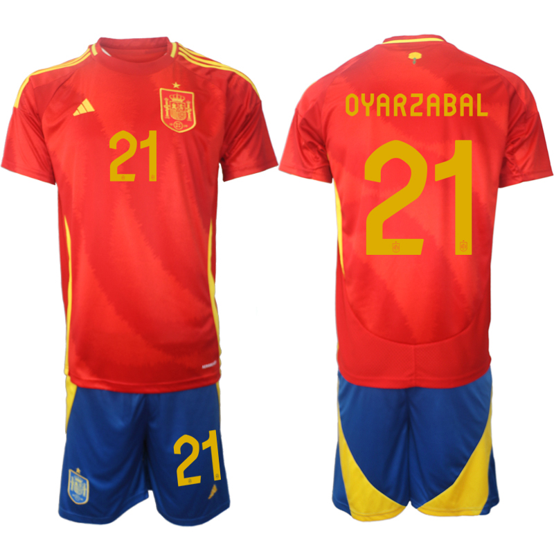 Men's Spain home 21# OYARZABAL 2024-25 Suit Soccer Jerseys