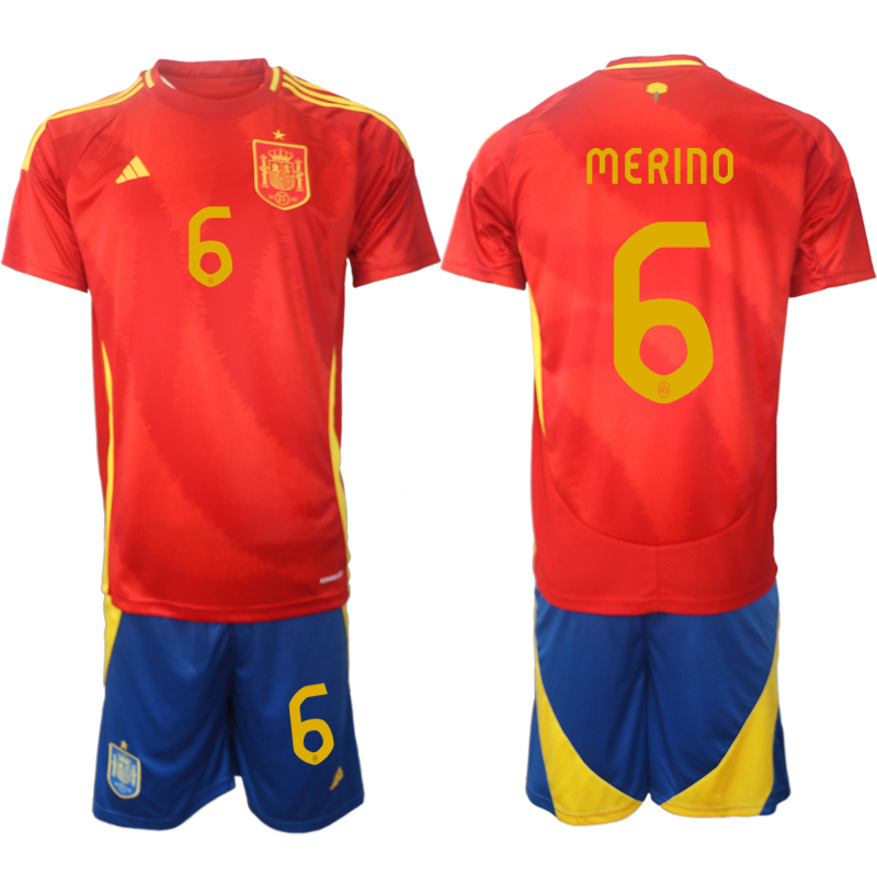 Men's Spain home 6# MERINO 2024-25 Suit Soccer Jerseys