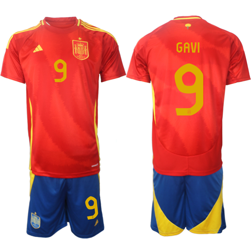 Men's Spain home 9# GAVI 2024-25 Suit Soccer Jerseys