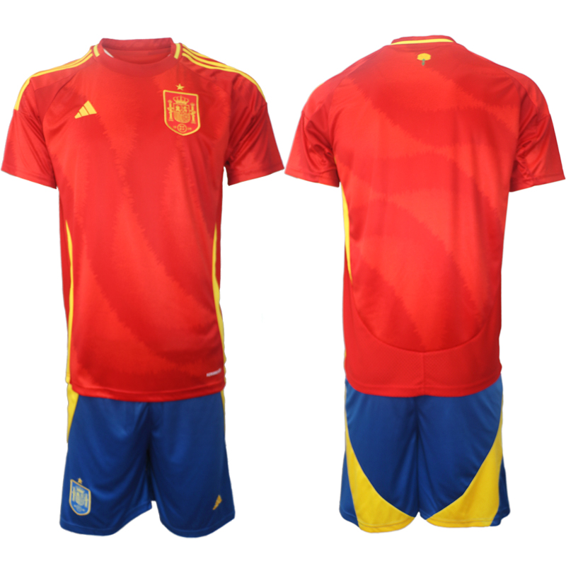 Men's Spain home blank 2024-25 Suit Soccer Jerseys