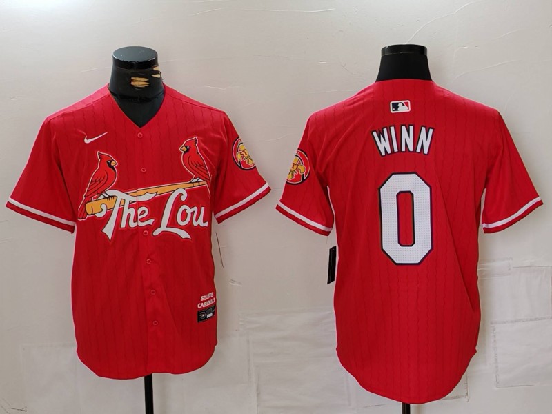 Men's St Louis Cardinals #0 Masyn Winn Red 2024 City Connect Limited Stitched Baseball Jersey