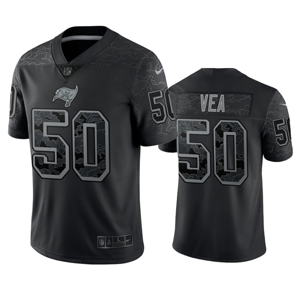 Men's Tampa Bay Buccaneers #50 Vita Vea Black Reflective Limited Stitched Jersey