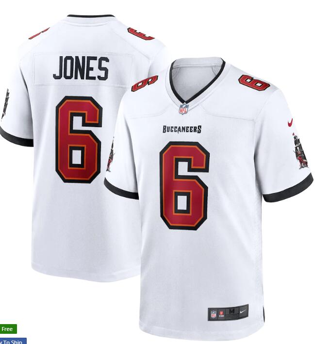 Men's Tampa Bay Buccaneers #6 Julio Jones Nike White Player Game Jersey