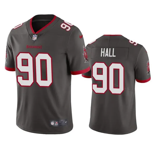 Men's Tampa Bay Buccaneers #90 Logan Hall Gray Vapor Untouchable Limited Stitched Jersey