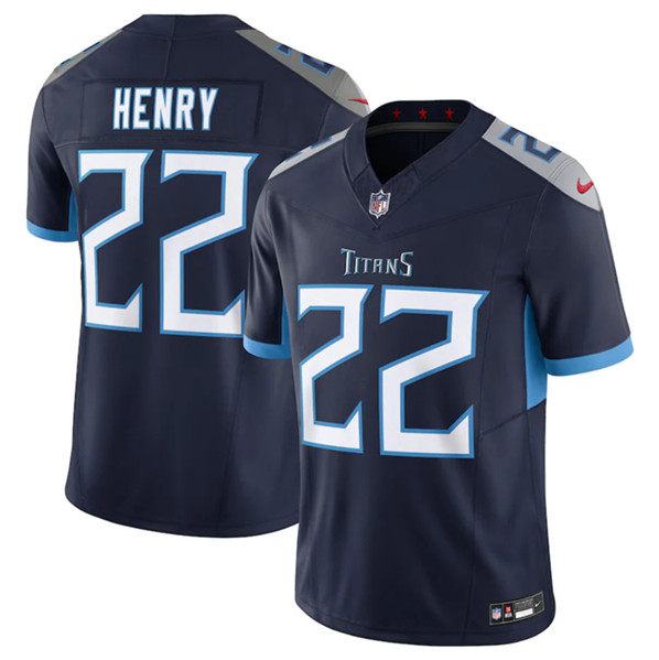 Men's Tennessee Titans #22 Derrick Henry Navy 2023 F.U.S.E Vapor Untouchable Stitched Jersey