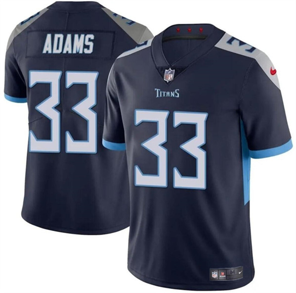 Men's Tennessee Titans #33 Jamel Adams Navy Vapor Limited Football Stitched Jersey