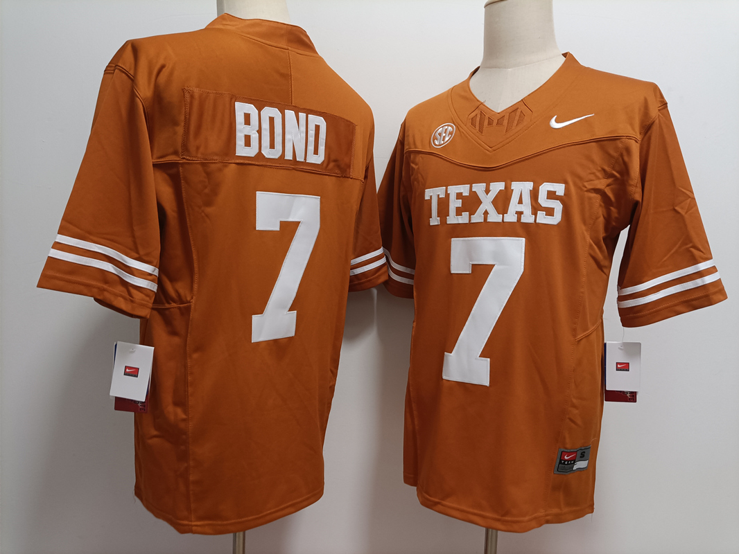 Men's Texas Longhorns #7 Isaiah Bond Yellow FUSE Stitched Jersey