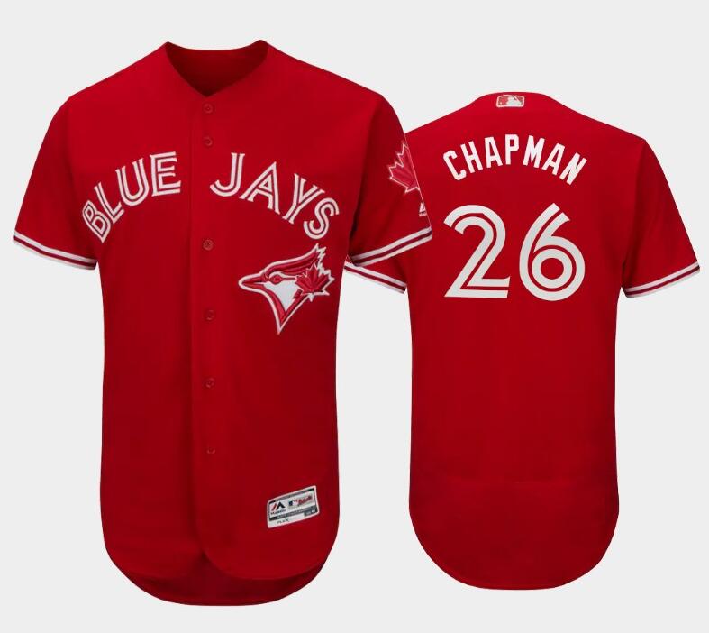 Men's Toronto Blue Jays 26 Matt Chapman Red Canada Day Jersey