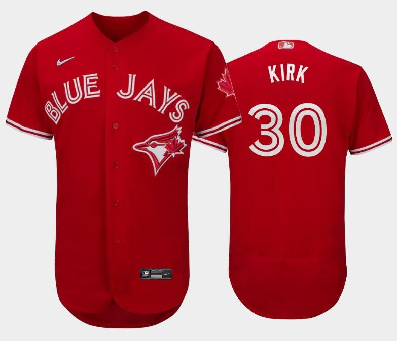 Men's Toronto Blue Jays 30 Alejandro Kirk Red Canada Day Jersey