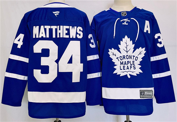 Men's Toronto Maple Leafs #34 Auston Matthews Blue 2024-25 Stitched Jersey