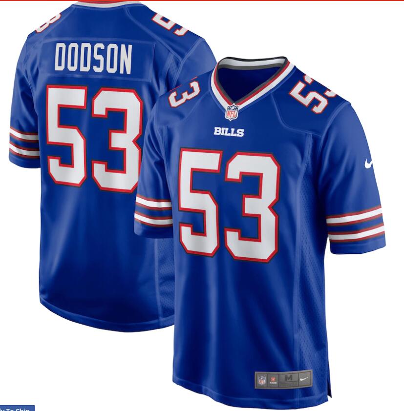 Men's Tyrel Dodson Buffalo Bills #53 Nike Game Player Jersey - Royal